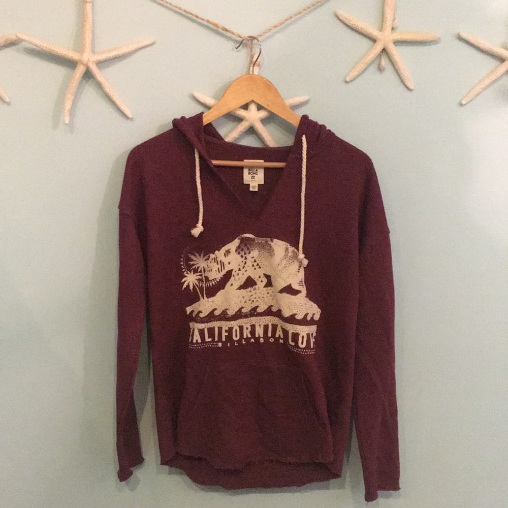 Billabong women's dark red California hoodie